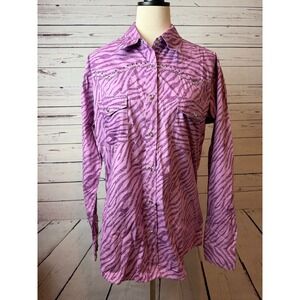 NWT Cowgirl Hardware Western Shirt size XL Extra Large‎ Womens Purple Rhinestone